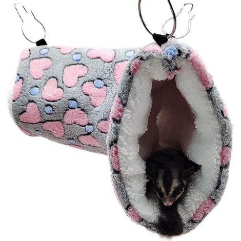 Small Animal Hanging Tunnel Hamster Super Soft Plush Tunnel Hammock (grey) (1/5)