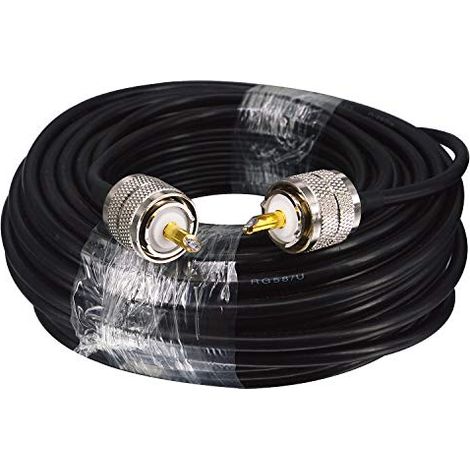 20M PL259 Cable RG58/U Coaxial Cable UHF Male to UHF Male Cable CB Antenna Cable Radio Antenna Cable PL259 Male Low Loss Cable PL259 Adapter for CB Ham Radio/Antenna/Broadcast/Telecom (1/5)