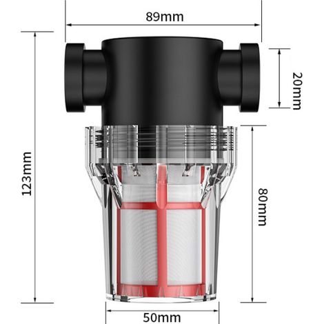 CSPARKV Anti-sand filter for water pump, with cartridge - 20 mm interface diameter