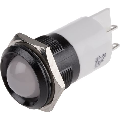 Voyant LED lumineux Blanc RS PRO, dia. 22mm, 230V c.a., IP67 ( Prix pour 1 )