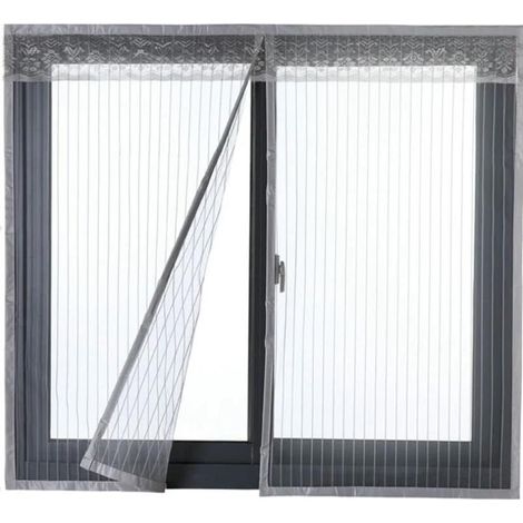 Moustiquaire de Porte Ou Fenetre Magnetique Rideau Moustiquaire De Porte Avec Aimants Gris 120x130cm (1/5)