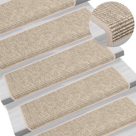 Maison Exclusive - Tappetini per scale 15 pz 65x21x4 cm Beige chiaro (1/5)
