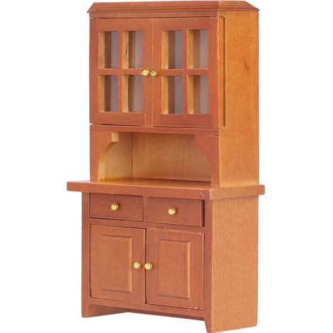Puppenhausschrank aus Holz im Maßstab 1:12, dekoratives Miniatur-Küchenmöbel-Accessoire, braun (1/5)