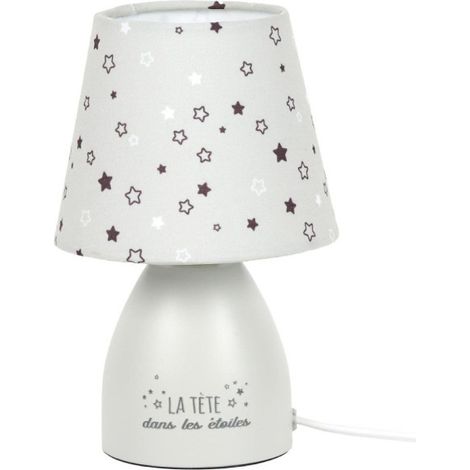 Lampe de Chevet Enfant "Étoiles" 19cm Gris (1/4)