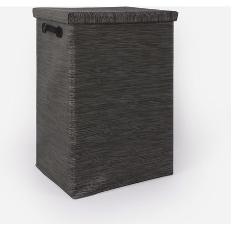 BATHBAZAAR - Panier à linge gris chiné grand modèle 60L - York (1/5)