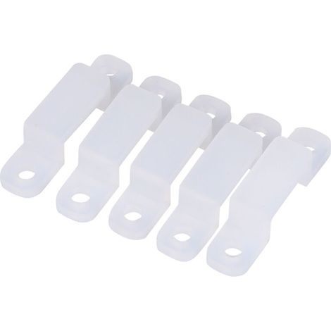 Lot de 100 clips de barre lumineuse, boucle de fixation de barre lumineuse LED avec clip en silicone, clip de support de montage de barre lumineuse avec vis, barre lumineuse LED 5050/5630/3528 de 10 m (1/2)