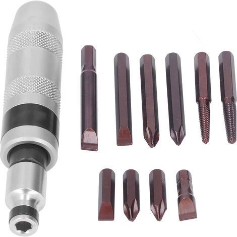 12-teiliges Set aus Stahl-Schlagschraubern, Ersatzbits und Zubehör (1/5)