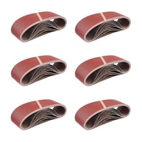Schleifband 75 x 533 mm, gemischte Schleifbänder für Bandschleifer, Körnungen 40/60/80/120/180, 5 Stück