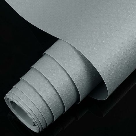 Tapis Fond de Tiroir, Gris Antiderapant Non-adhésif DIY Tapis de Refrigerateur Placard Etagere Frigo, EVA Plastique Protection pour Sous Evier Cuisine 0.45Ṫ1.5m (1/5)