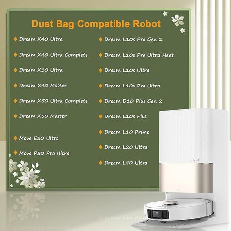 FOREHILL 14 Staubbeutel für Dreame X40/X50 Ultra Complete, X40/X50 Master, X30 Ultra, L10s Ultra /L10s Pro Ultra /L10s Pro Gen 2 /L10s Plus, L20/L40/L50 Ultra, für Mova E30 Ultra/P50 Pro Ultra (1/5)