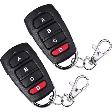 Telecomando per porta da garage a 433 MHz, confezione da 2, duplicatore per porta da garage, telecomando a 4 pulsanti, telecomando wireless universale, compatibile con più dispositivi - Crezuo