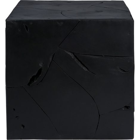 Tavolino cubo Radix in legno di teak nero (1/3)
