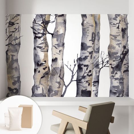 Tapete Vliestapete mit Kleber - Wanddekoration Wohnzimmer - Tapete Schlafzimmer Eschenwald 104x70 cm (1/5)