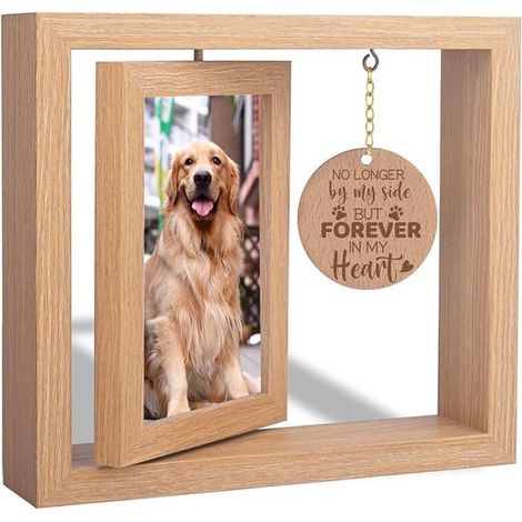 Cadre photo souvenir pour animal – Bois – Chien et chat – Souvenir personnalisé (1/5)