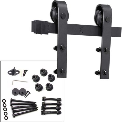 Randaco Set di montaggio per sistema di ante scorrevoli binario di scorrimento per ante scorrevoli in legno ferramenta per ante scorrevoli 183/200cm (1/5)