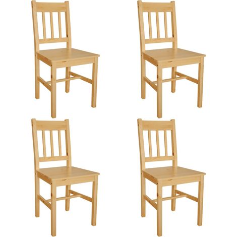 Lot de 4 Chaises  Chaises de salle à manger Chaise de cuisine  Bois de pin 45220 (1/4)