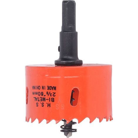 Scie cloche bimétallique en acier rapide, foret avec alésage pour bois et PVC, 60 mm / 2,36 pouces (1/5)