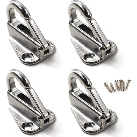 Set mit 4 Karabinerhaken aus Edelstahl 316 in Marinequalität mit Schrauben