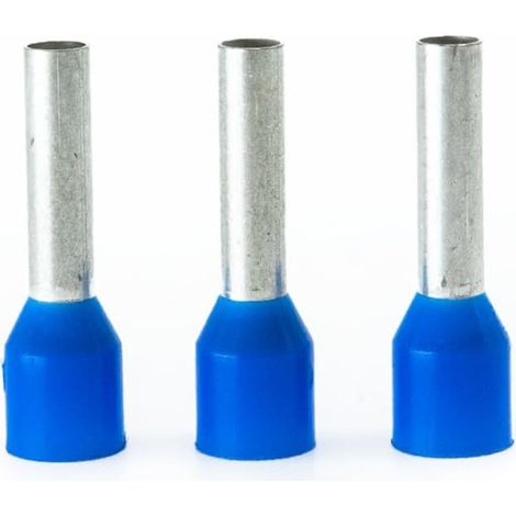 cosses sertir embout de fil 1000 pièces, section transversale du fil 2,5 mm², longueur 8 mm, cosses professionnelles en cuivre galvanisé avec isolation en polyamide, connecteurs pour électriciens (1/3)