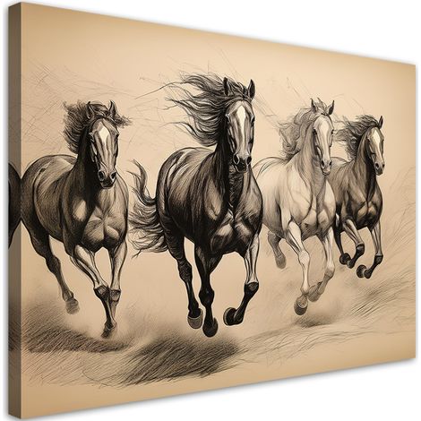 Quadro su tela, Cavalli d'epoca - 60x40 (1/5)