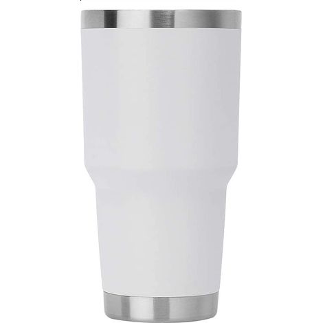 Gobelet isotherme blanc pour café, réutilisable en acier inoxydable, avec 2 pailles et 2 goupillons pour le nettoyage, idéal pour les voyages, pour c (1/5)