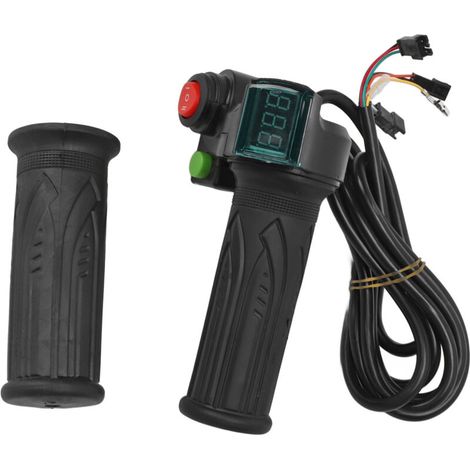 1 Paire Poignée d'Accélérateur Moto Électrique avec Affichage Rouge pour Vélo et Scooter Accessoires