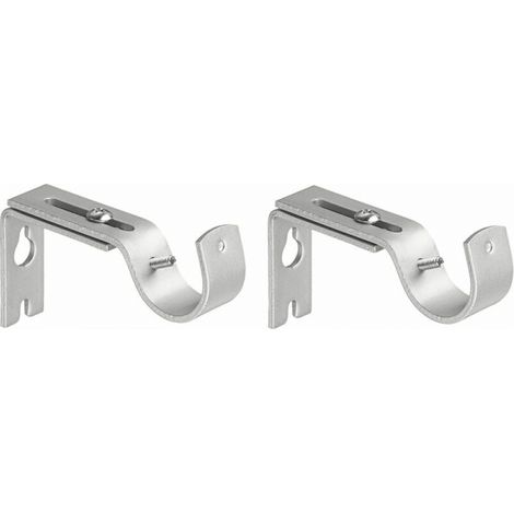 2 pièces support mural réglable support de tringle à rideau support de tringle à rideau en acier inoxydable avec vis supports de tringle à rideau pour tringle à rideau tringle à vêtements，argenté