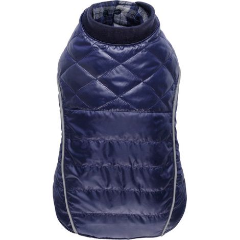 Giubbotto 30 cm: Giubbotto imbottito impermeabile double face con interno in stoffa modello Blue Matte per cani