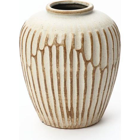 Keramikvase im Vintage-Look, beige, Höhe 23,5 cm