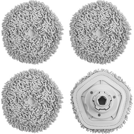 4 Pièces Chiffon de Rechange pour Robot Aspirateur Dreame W10/W10 Pro, Aspirateur Dreame Robot Accessoires, Lavable Tampon de Vadrouille, pour Tous Types de Sols (1/5)