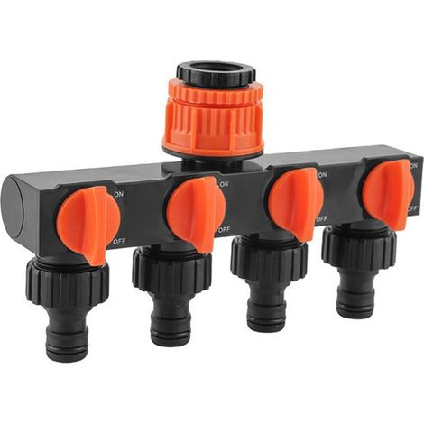 Wasserverteiler 4 Wege Wasserverteiler (1" auf 3/4" auf 1/2") mit unabhängigen Ventilen Schlauchanschluss mit 1 Einlass und 4 Auslässen für die G (1/5)