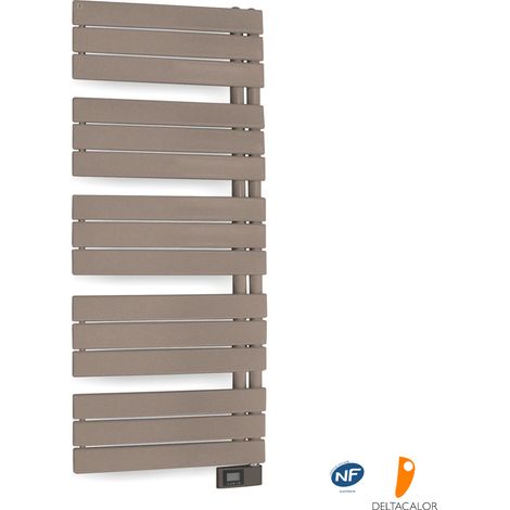 Deltacalor – Sèche-serviettes électrique asymétrique 750W – Thermostat digital – Programmation hebdomadaire – Détecteur de fenêtre ouverte – Pour salles de bains jusqu'à 9 m²