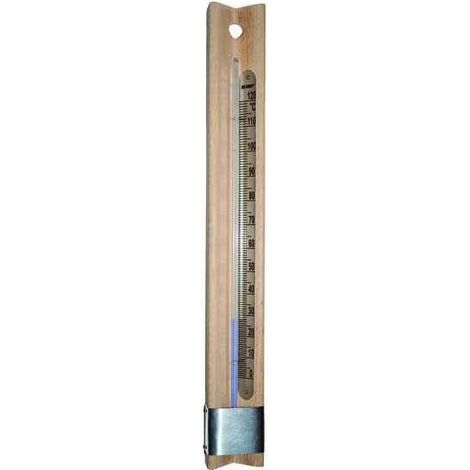 Blinky 8011779219342 Termometro Analogico per Caseificio Sauna Struttura Legno Scala Alluminio 0-120°C 40x4 cm colore Marrone