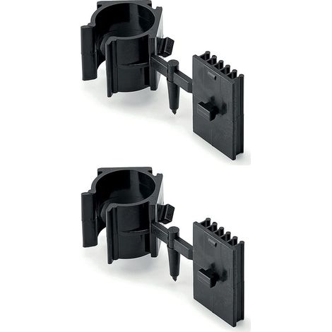 Juego de 2 clips para zócalo con base de plástico – Para patas de muebles con un diámetro de 28 mm – Fácil fijación para ángulos de 90° (1/4)