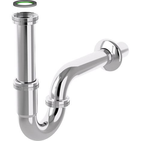 Sifone a p in acciaio tubular inox cromato 1"1/4 x 32 mm