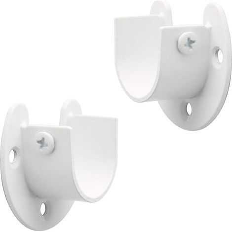 Blanc Support Tringle Rideaux Support Barre Penderie en Acier Inoxydable, Réglable Fixation Attache Tringle Rideau pour Tige de 28mm de Diamètre, (1/5)