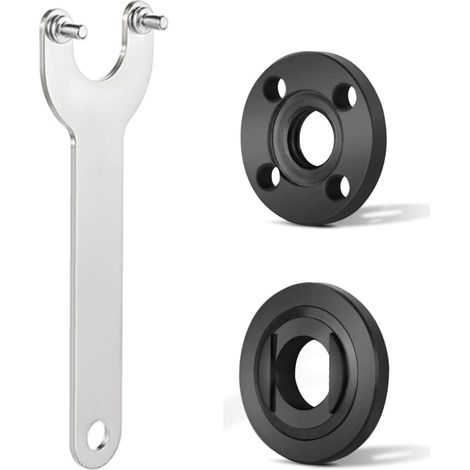 1 - Clé à Angle - Écrou à Bride - Accessoire pour Meuleuse d&39Angle - Fixation Rapide de Disque - Pour Coupe et Ponçage - Noir et Argent - 5/8-11 (1/5)