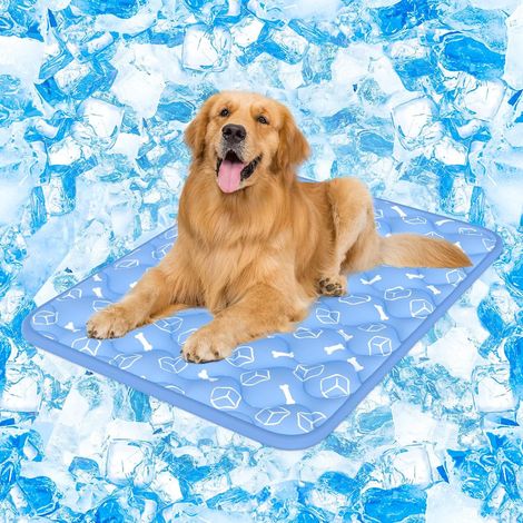 Tapis rafraîchissant pour chien, bleu océan, 112 cm x 81 cm d'épaisseur, tapis rafraîchissant durable, adapté aux chiens de très grande taille, refroidissement longue durée, imperméable, lavable et no (1/5)