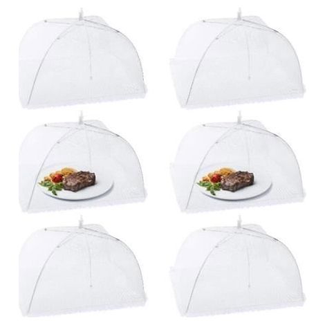 6pcs Cloche Alimentaire Pliable Anti-Mouche Couvercle de Nourriture en Maille Pliant Tente Parapluie Anti-Insectes - fy PARASOL (1/4)