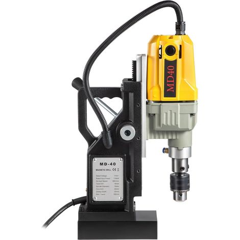 Perceuse Magnétique 1200 W Perceuse à Colonne 10000 N Perceuse sur Colonne 36 x 28 x 12 cm Sept Éléments Pratique pour la Construction de Navires Ponts Fabrication Industrielle et Sidérurgique (1/5)