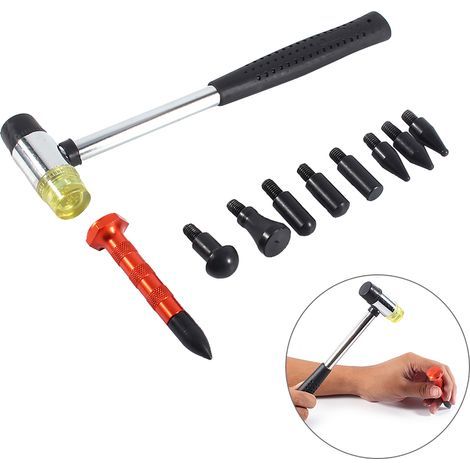 Paintless dent and hail repair hammer, 9-head kit (1/5)