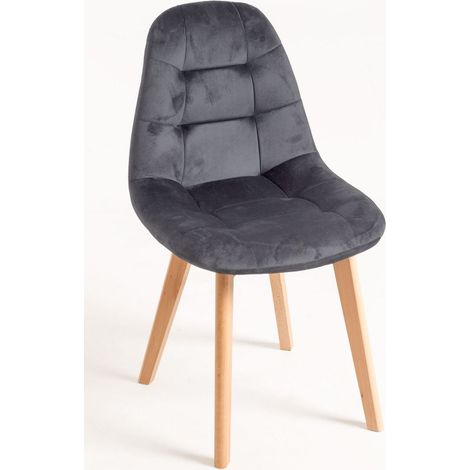 Sillas Comedor - Silla Kelen Terciopelo - Gris oscuro