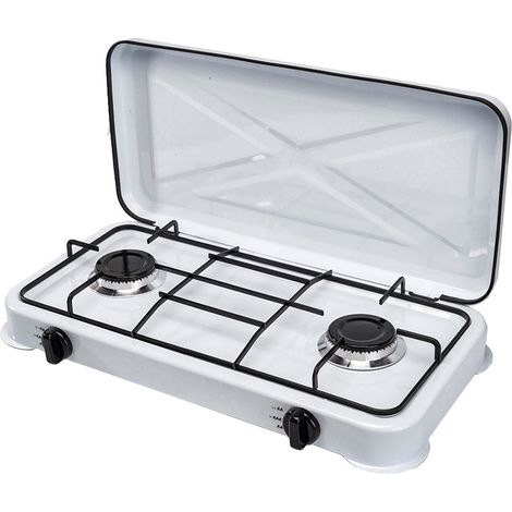 Cocina de acero portátil BB gas GLP 2 fuegos Niklas