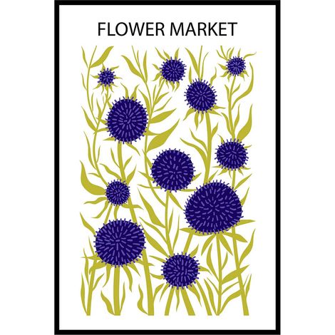 Affiche encadrée fleurs violettes modernes (1/5)