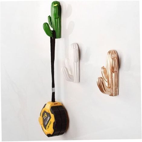 3 selbstklebende, dekorative Wandhaken, Wandhaken zur Aufbewahrung von Lebensmitteln, Kaktus-Garderobe, Wandhaken, Steckerhaken, 548 cm (1/4)
