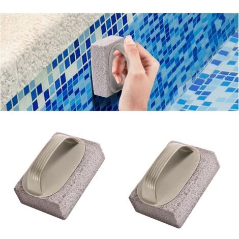 QORVA-Brosse Piscine Pierre Ponce 2 Pièces Balai Piscine Brosse Pumice Stone Pierre de Nettoyage Brosses Piscines Fond Liner, Salle de Bain, Cuisine