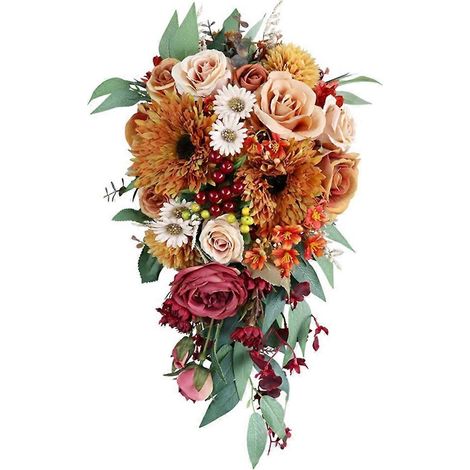 Bouquet de Demoiselle d'Honneur Romantique en Forme de Goutte d'Eau (1/3)