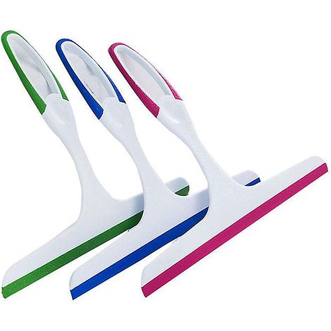 lot De 3 Nettoyeurs De Vitres Avec Poignes Antidrapantes Pour La Cuisine, La Maison, La Voiture, La Salle De Bain, Les Miroirs De Douche (1/5)