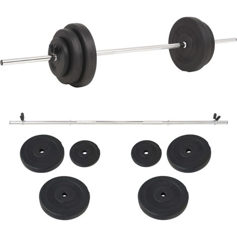 Juego de barra larga de 30 kg para fitness y culturismo color negro 020000742 (1/5)