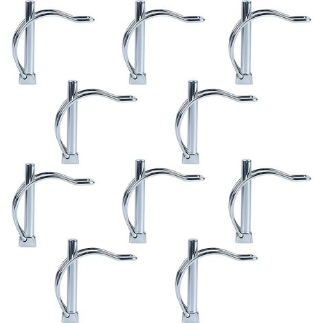10 Pièces Goupille de Verrouillage Forme D 860 mm pour Echafaudage, Goupille Motoculteur Acier au Carbone Galvanisé, Goupille Forme D Portable Bien Démonté (1/5)